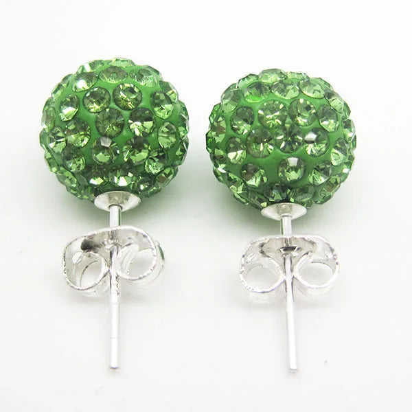 10mm Crystal Ball Earrings Stud For Women Fashion Jewelry