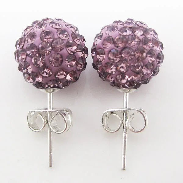 10mm Crystal Ball Earrings Stud For Women Fashion Jewelry