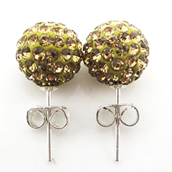 10mm Crystal Ball Earrings Stud For Women Fashion Jewelry
