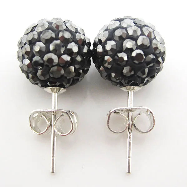 10mm Crystal Ball Earrings Stud For Women Fashion Jewelry