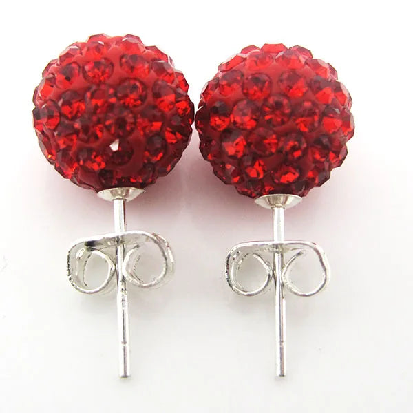 10mm Crystal Ball Earrings Stud For Women Fashion Jewelry