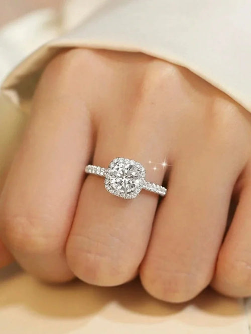 925 Sterling silver Zircon Fashion Classic Gypsophila Square Ring For Women Engagement Wedding Luxury High Quality Fine Jewelry