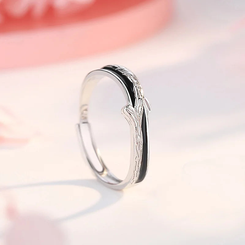 Thaya S925 Sterling Silver Women Wedding Ring Exquisite Luxury Finger Cherry Blossom Ring for Couple Engagement Party Jewelry