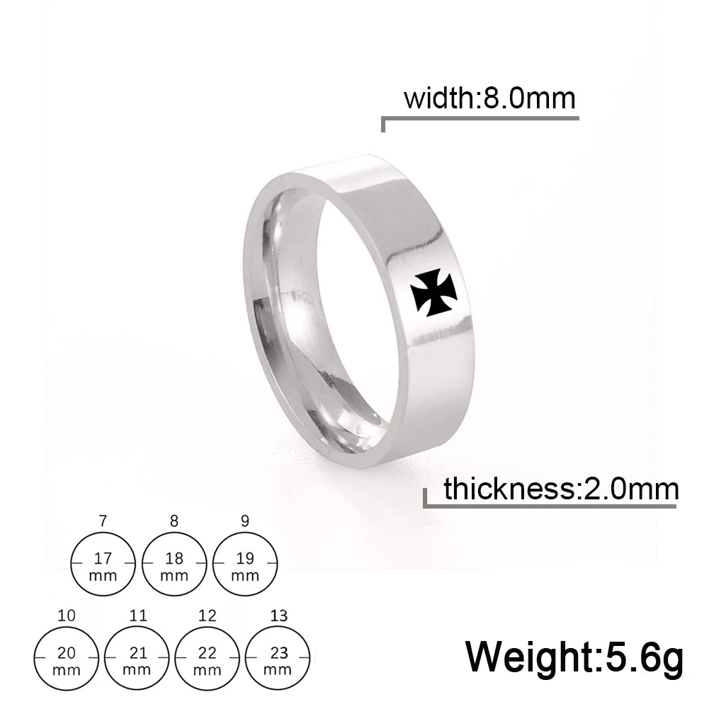 COOLTIME Stainless Steel Maltese Cross Rings for Men Women Christian Jesus Rings Anniversary Birthday Gifts Jewelry Wholesale