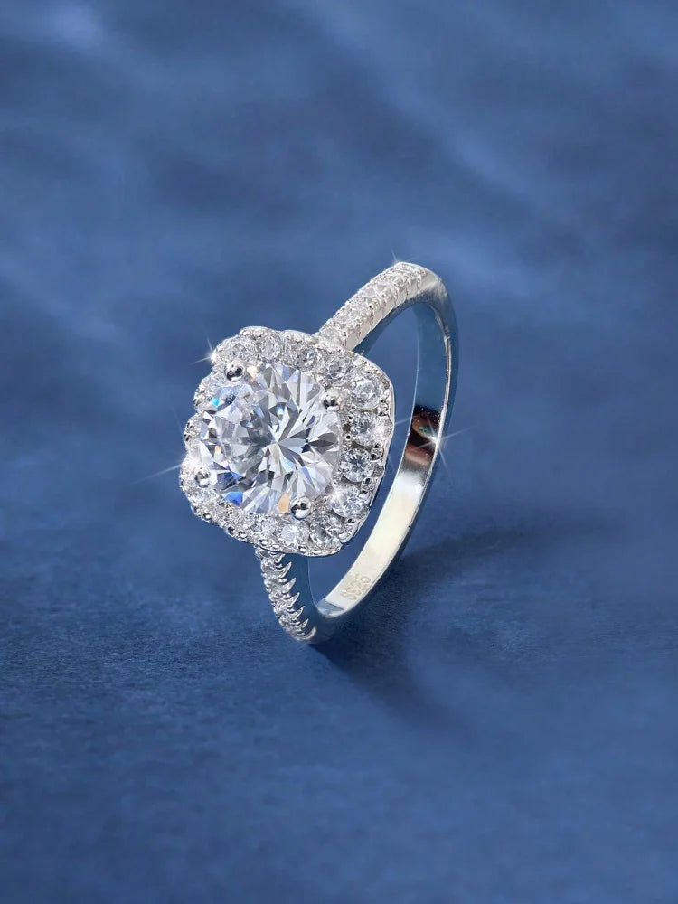 925 Sterling silver Zircon Fashion Classic Gypsophila Square Ring For Women Engagement Wedding Luxury High Quality Fine Jewelry