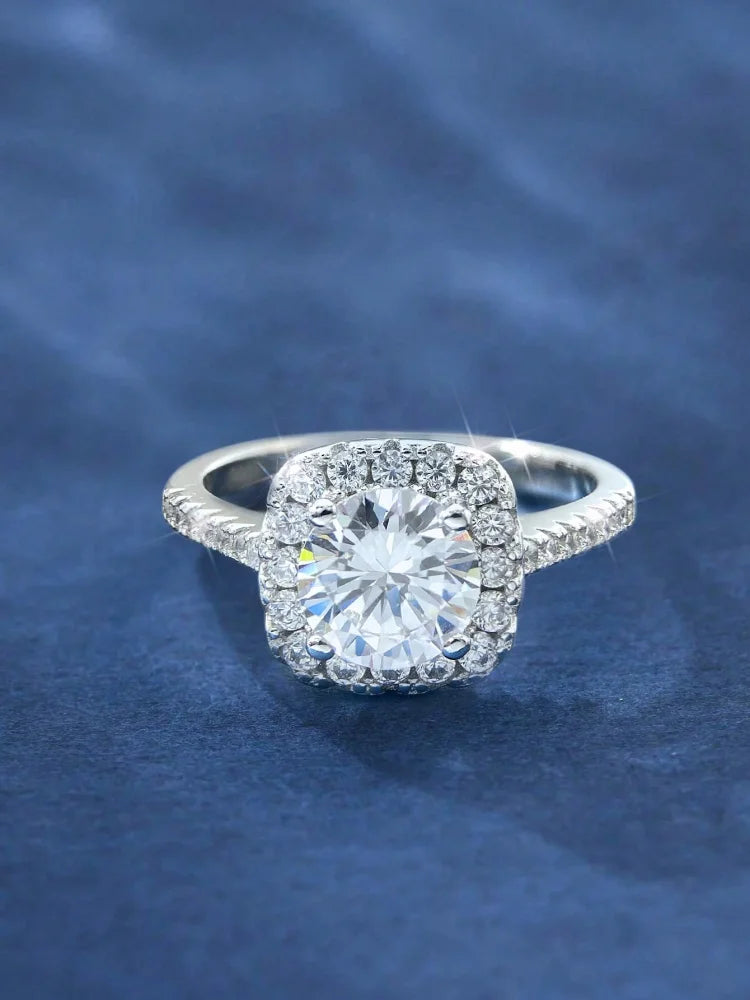 925 Sterling silver Zircon Fashion Classic Gypsophila Square Ring For Women Engagement Wedding Luxury High Quality Fine Jewelry